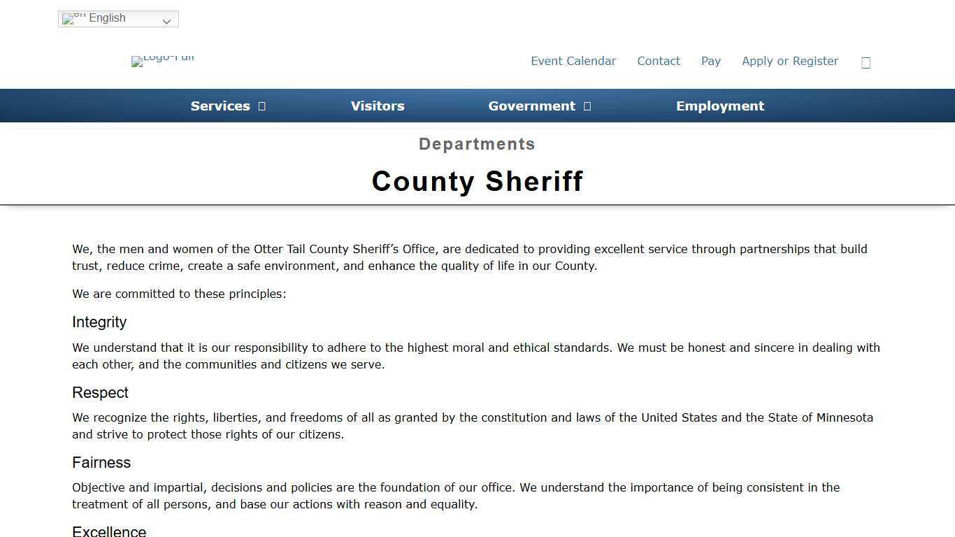 County Sheriff - Otter Tail County, MN