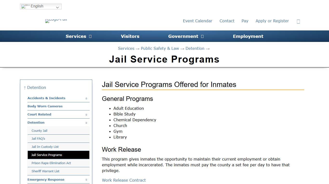 Jail Service Programs - Otter Tail County, MN
